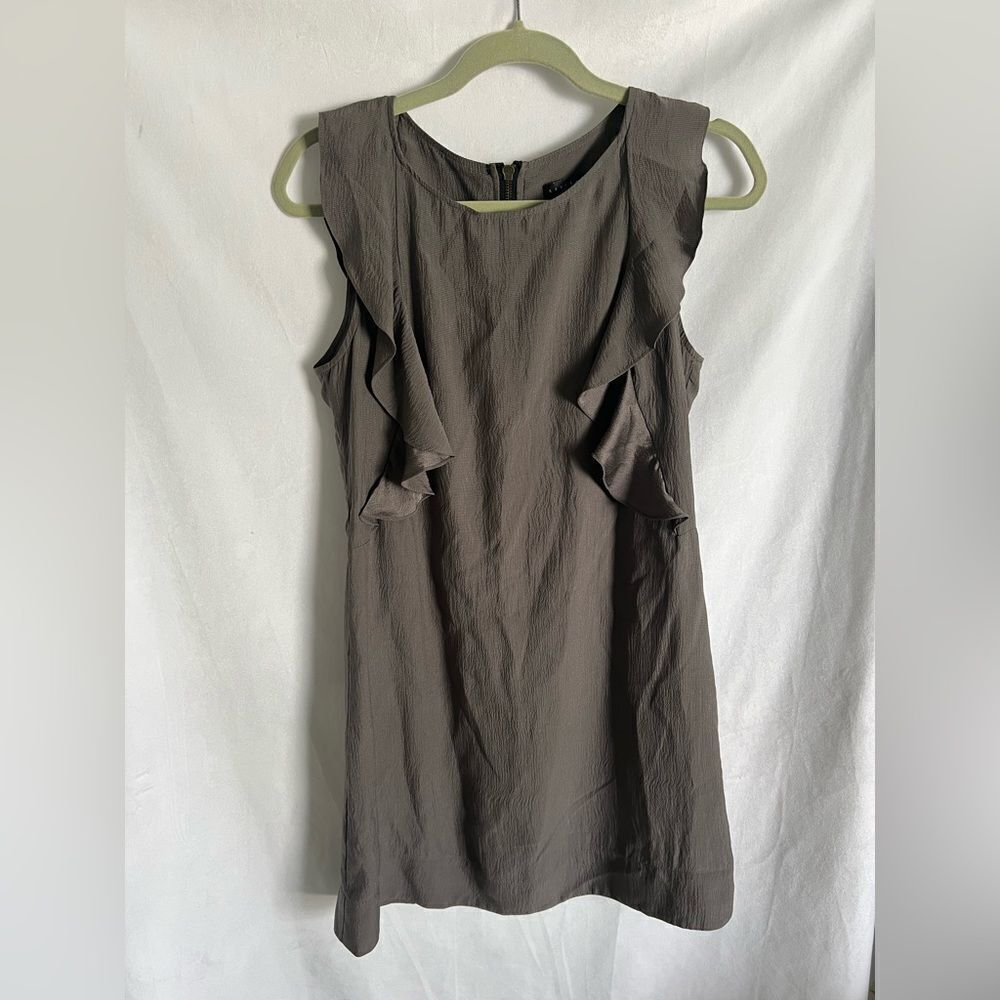 SANCTUARY 100% silk Crepe Sleeveless Dress Size M Gray/Brown